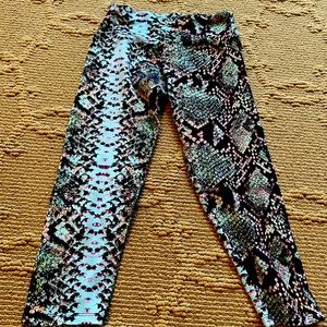 Snake print work out pants